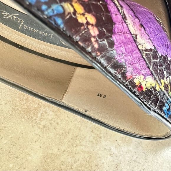 J Renee Luxe Colorful Snakeskin Peep Toe Heels Pumps with Red Bottoms Size 9 - Picture 8 of 10